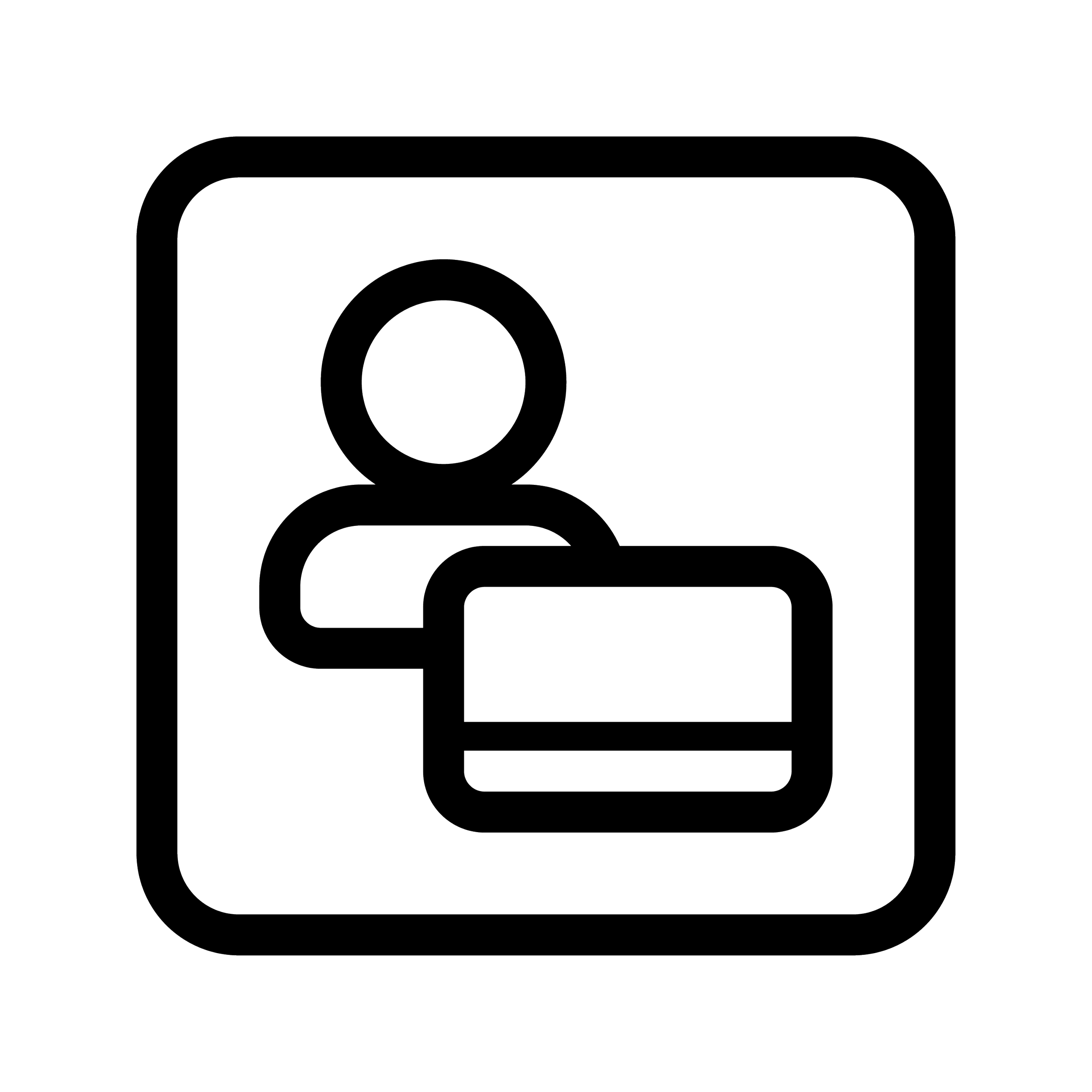 Icon of a person with a badge or ID card.